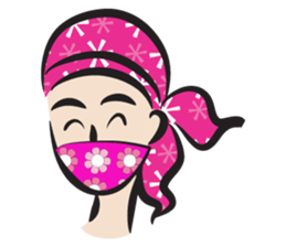 pink scarf girl sticker #14474542