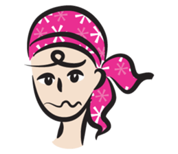 pink scarf girl sticker #14474543