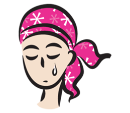 pink scarf girl sticker #14474544