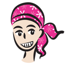 pink scarf girl sticker #14474546