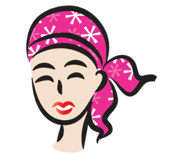pink scarf girl sticker #14474547