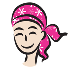 pink scarf girl sticker #14474548