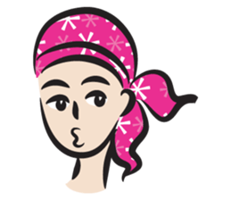 pink scarf girl sticker #14474549