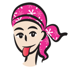 pink scarf girl sticker #14474552