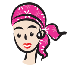 pink scarf girl sticker #14474553
