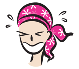 pink scarf girl sticker #14474554