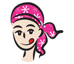 pink scarf girl sticker #14474555