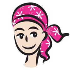 pink scarf girl sticker #14474557