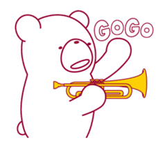The bear "UGOKUMA" He plays a trumpet. sticker #14474956