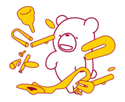 The bear "UGOKUMA" He plays a trumpet. sticker #14474961