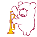 The bear "UGOKUMA" He plays a trumpet.
