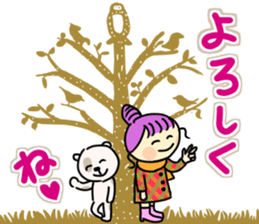 Sticker of girl and dog and cat sticker #14476911