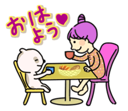 Sticker of girl and dog and cat sticker #14476918