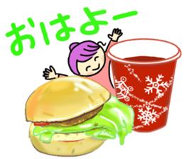 Sticker of girl and dog and cat sticker #14476921