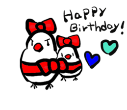 adult little bird and child little bird sticker #14481443