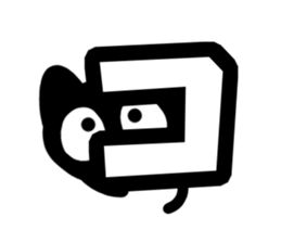 Very cute black cat.(Katakana version1) sticker #14482831