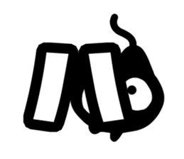 Very cute black cat.(Katakana version1) sticker #14482847