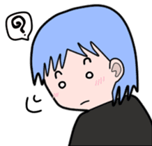 Clumsy blue hair girl sticker #14483876