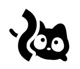 Very cute black cat.(Katakana version2) sticker #14484003
