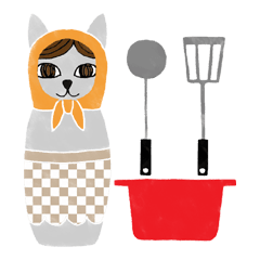 Cat Matryoshka 'Caffe latte'