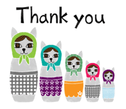 Cat Matryoshka 'Caffe latte' sticker #14485886