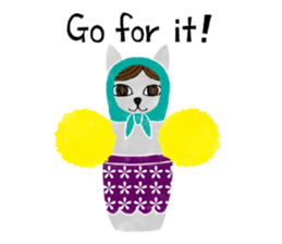Cat Matryoshka 'Caffe latte' sticker #14485887