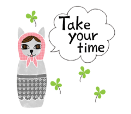 Cat Matryoshka 'Caffe latte' sticker #14485888