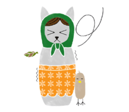 Cat Matryoshka 'Caffe latte' sticker #14485895