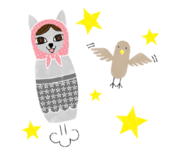 Cat Matryoshka 'Caffe latte' sticker #14485900