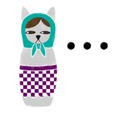Cat Matryoshka 'Caffe latte' sticker #14485903