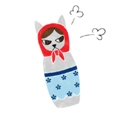Cat Matryoshka 'Caffe latte' sticker #14485905
