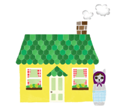 Cat Matryoshka 'Caffe latte' sticker #14485908