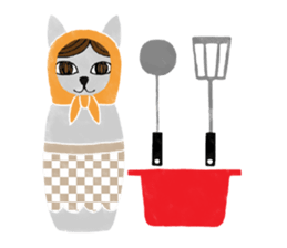 Cat Matryoshka 'Caffe latte' sticker #14485910