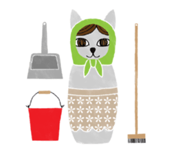 Cat Matryoshka 'Caffe latte' sticker #14485912