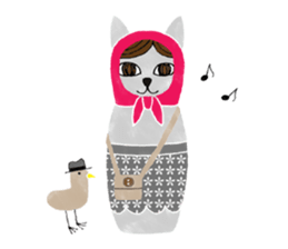 Cat Matryoshka 'Caffe latte' sticker #14485913