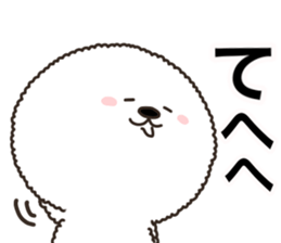 Charming white dog in winter sticker #14486177