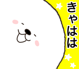 Charming white dog in winter sticker #14486189