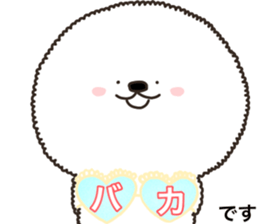 Charming white dog in winter sticker #14486197