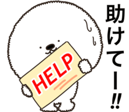 Charming white dog in winter sticker #14486201