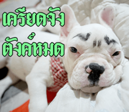 Hello Monday French bulldog sticker #14486288