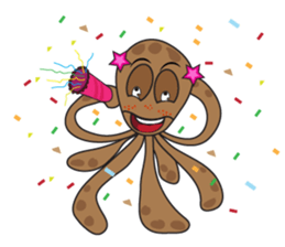Mischievous Brown Octopus sticker #14486966