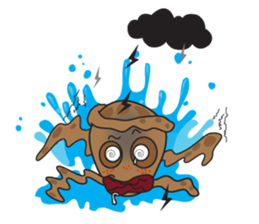 Mischievous Brown Octopus sticker #14486967