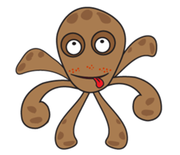 Mischievous Brown Octopus sticker #14486968