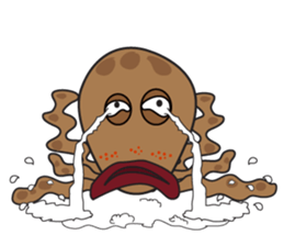 Mischievous Brown Octopus sticker #14486973