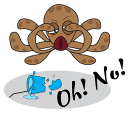 Mischievous Brown Octopus sticker #14486974