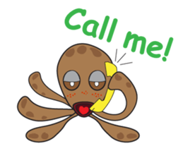 Mischievous Brown Octopus sticker #14486976