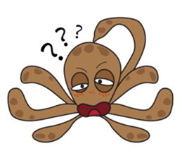 Mischievous Brown Octopus sticker #14486978