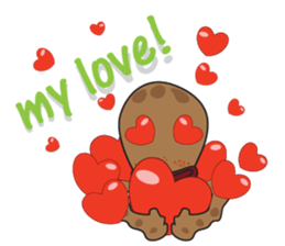 Mischievous Brown Octopus sticker #14486979