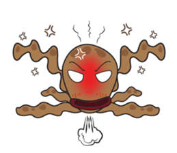 Mischievous Brown Octopus sticker #14486980