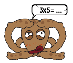 Mischievous Brown Octopus sticker #14486982